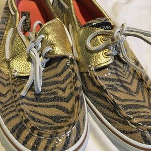 Animal print Sperry topsiders womens 8.5m!